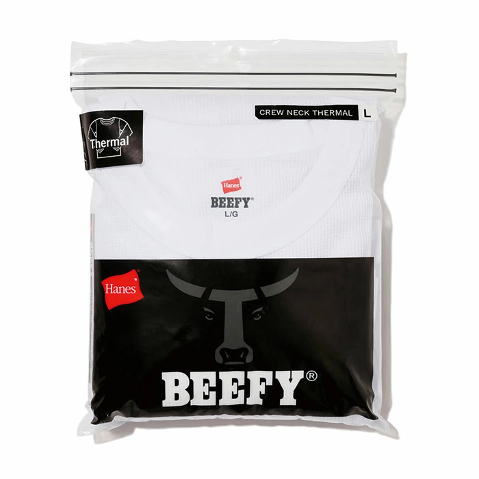 HanesのBEEFYの白いサーマル