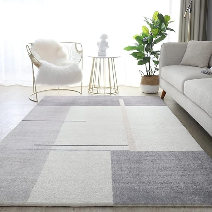 幾何学柄のラグ