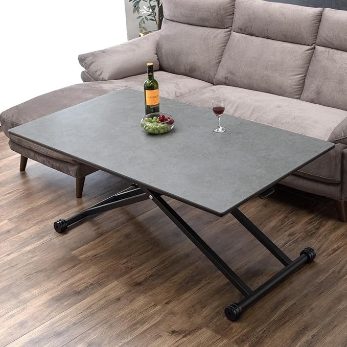 グレーの昇降式テーブル