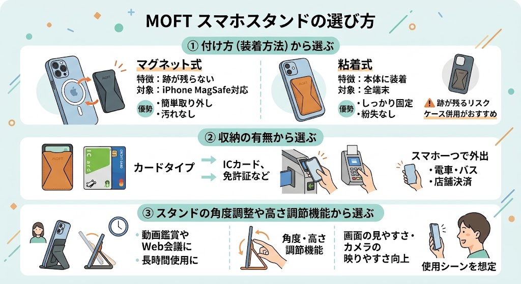 MOFTのスマホスタンドの選び方