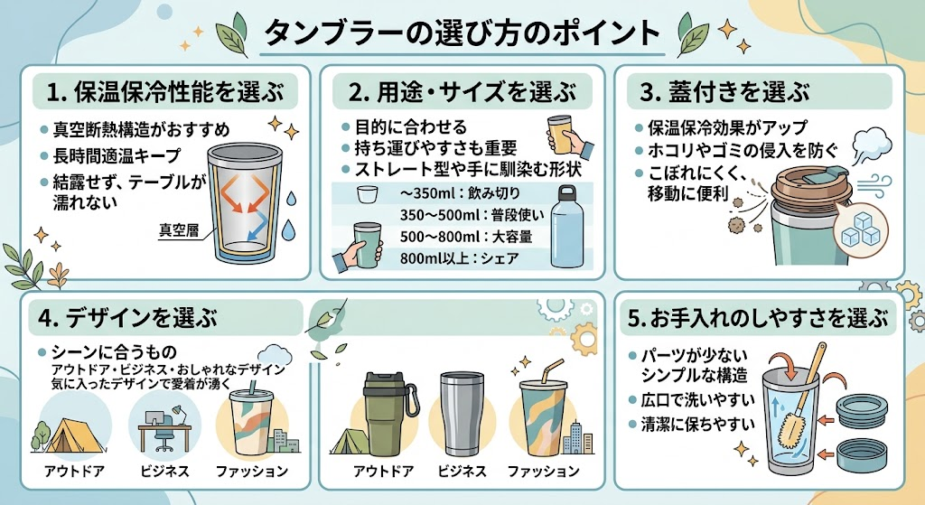 タンブラーの選び方のポイント