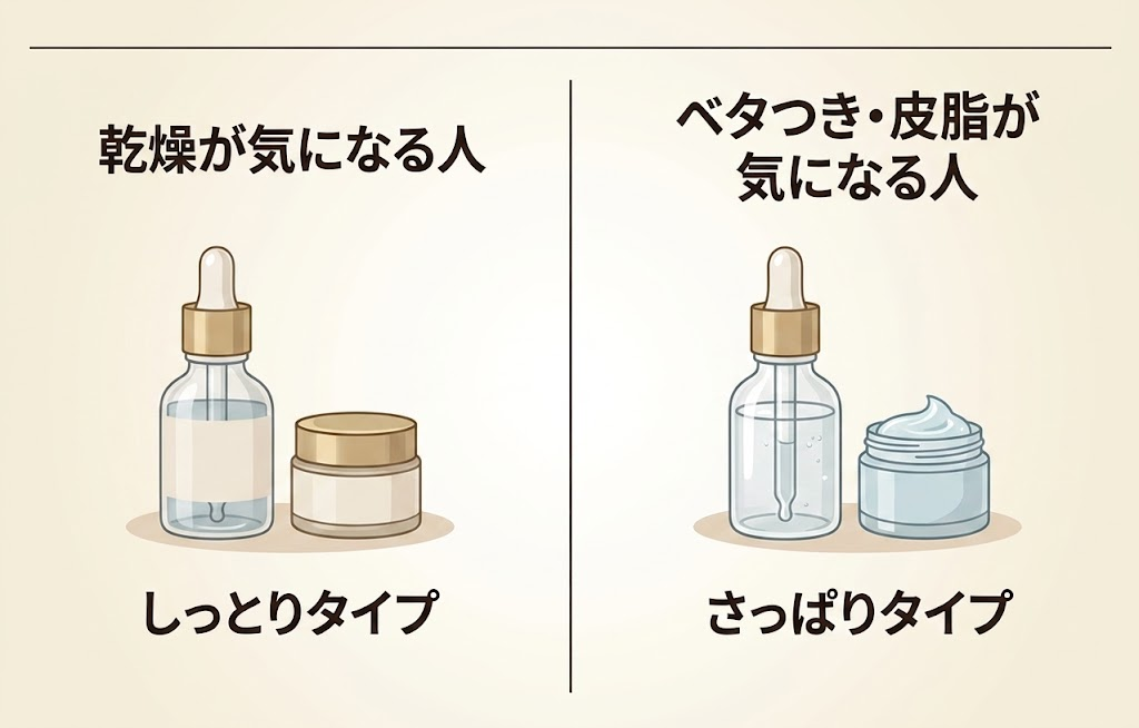 ギャッビーのオールインワンシリーズの選び方を紹介したイラスト