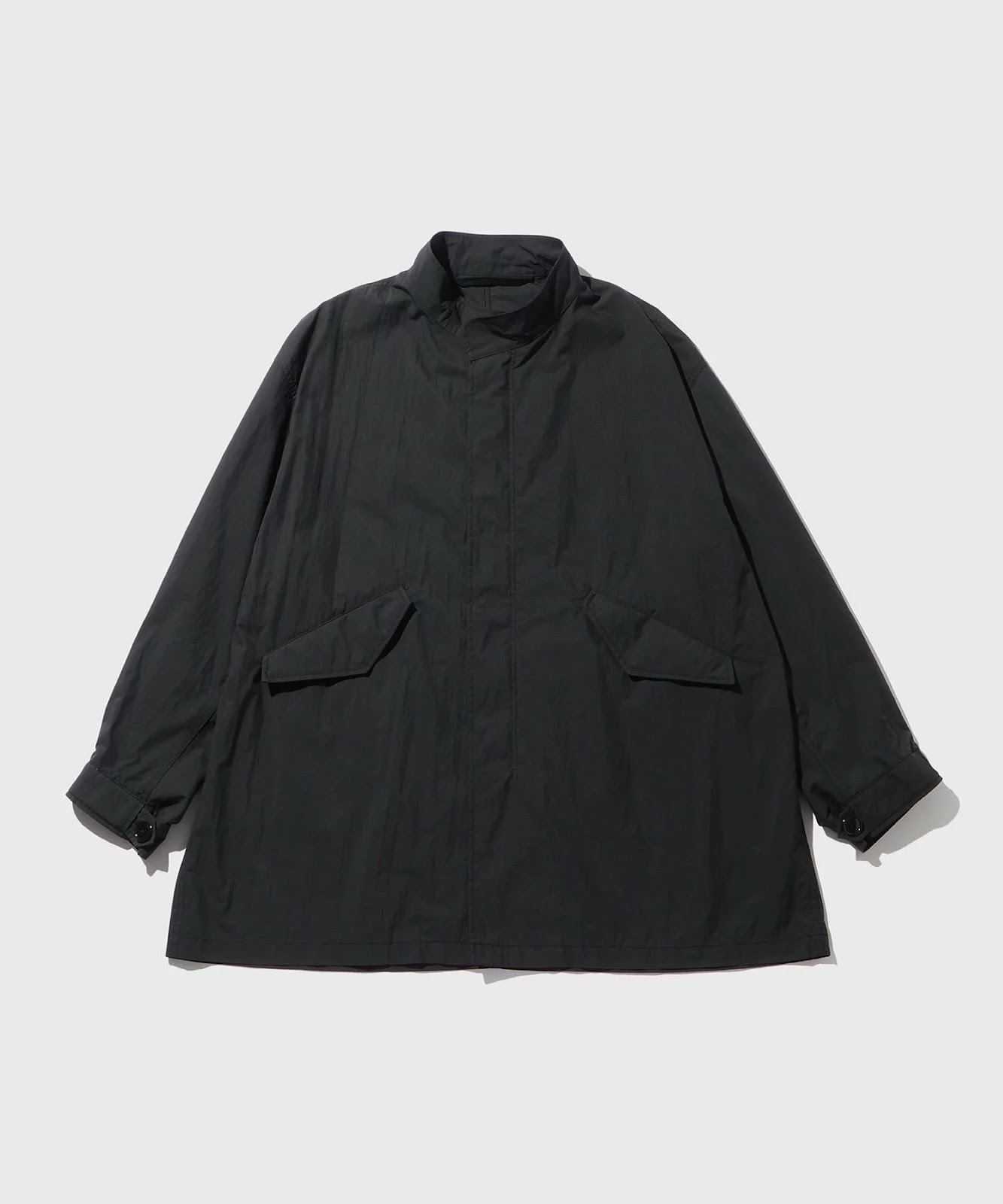 ［アダムエロペ］ナイロンタッサー ショートモッズコート