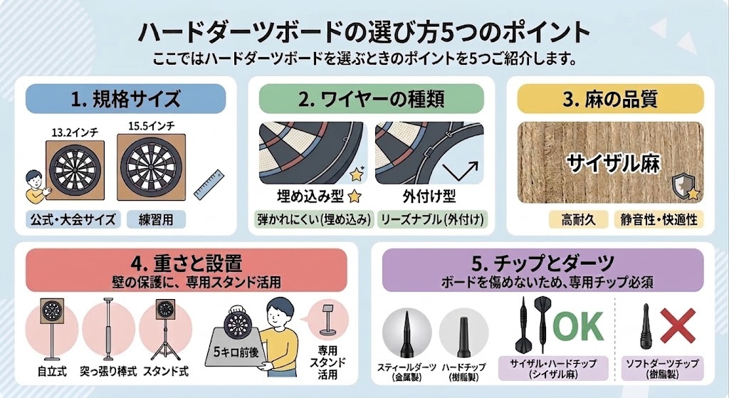 ハードダーツボードの選び方5つのポイント